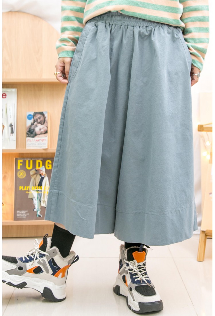 2215-1152A （這是size S）-- 日系 -- 橡根腰 ‧ 扯布料裙褲 (韓國)